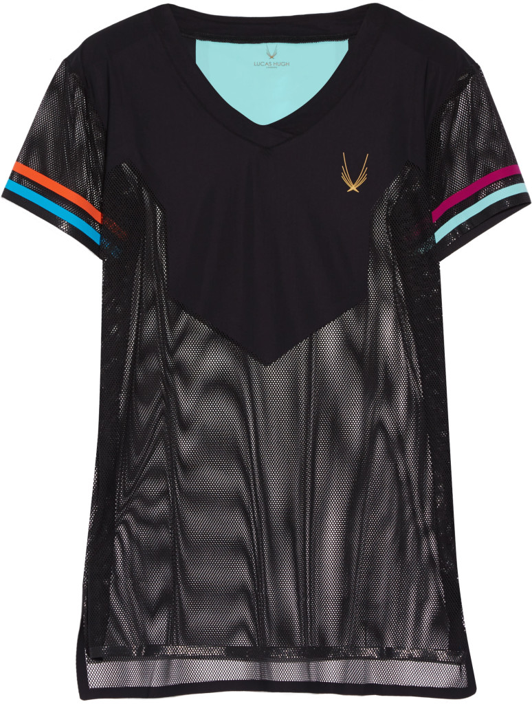 www.theoutnet.com lucas hugh_electric-feel-stretch-jersey-paneled-mesh-t-shirt